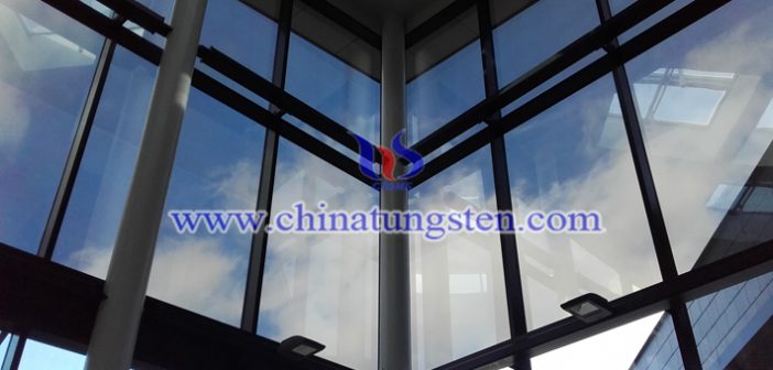 tungsten trioxide nanoparticles applied for energy efficient glass picture