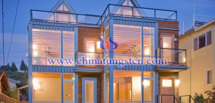 violet tungsten oxide nano powder applied for energy efficient building glass picture