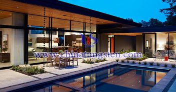 violet tungsten oxide nanoparticles applied for energy efficient building glass picture