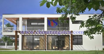 violet tungsten oxide nanoparticles applied for new energy efficient building glass picture