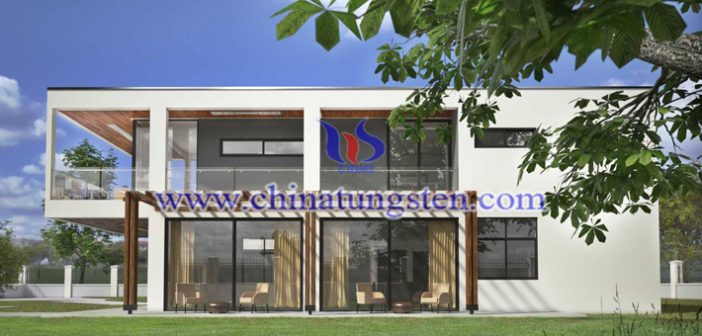 violet tungsten oxide nanoparticles applied for new energy efficient building glass picture