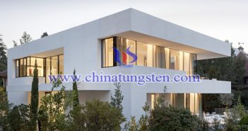 violet tungsten oxide nanopowder applied for energy efficient building glass picture