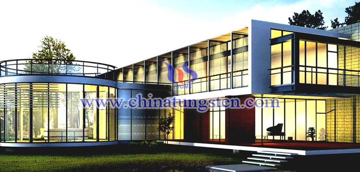 violet tungsten oxide nanopowder applied for heat-insulating energy-saving glass picture