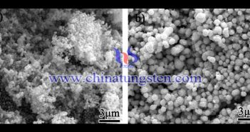 SEM of tungsten oxide nanoparticles at different times using ethanol as alcohol solvent