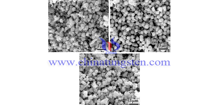 SEM of tungsten oxide nanoparticles for infrared ultraviolet shielding material at different temperatures using ethanol as alcohol solvent