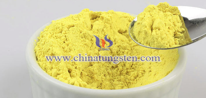 yellow tungsten oxide film applied for electrochromic device image