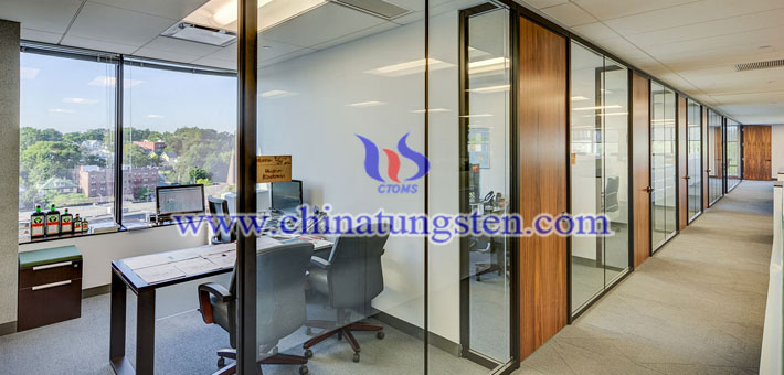 nano cesium tungsten bronze applied for office building thermal insulating glass coating picture