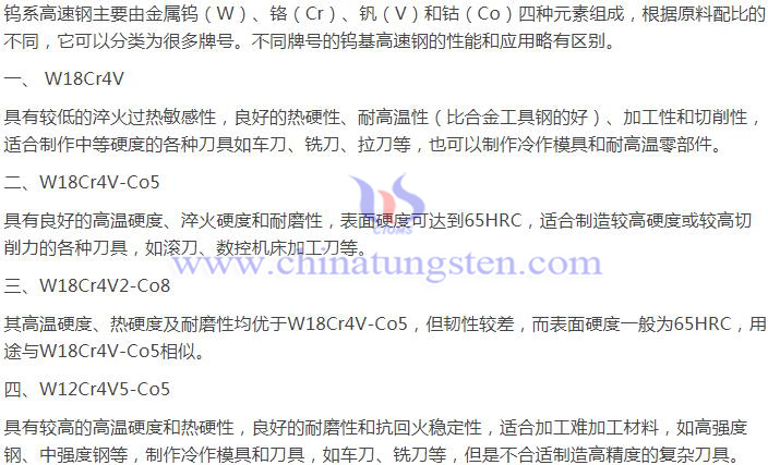 鎢系高速鋼的分類(lèi)圖片