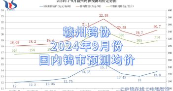 贛州鎢協(xié)2024年9月份國內(nèi)鎢市預測均價